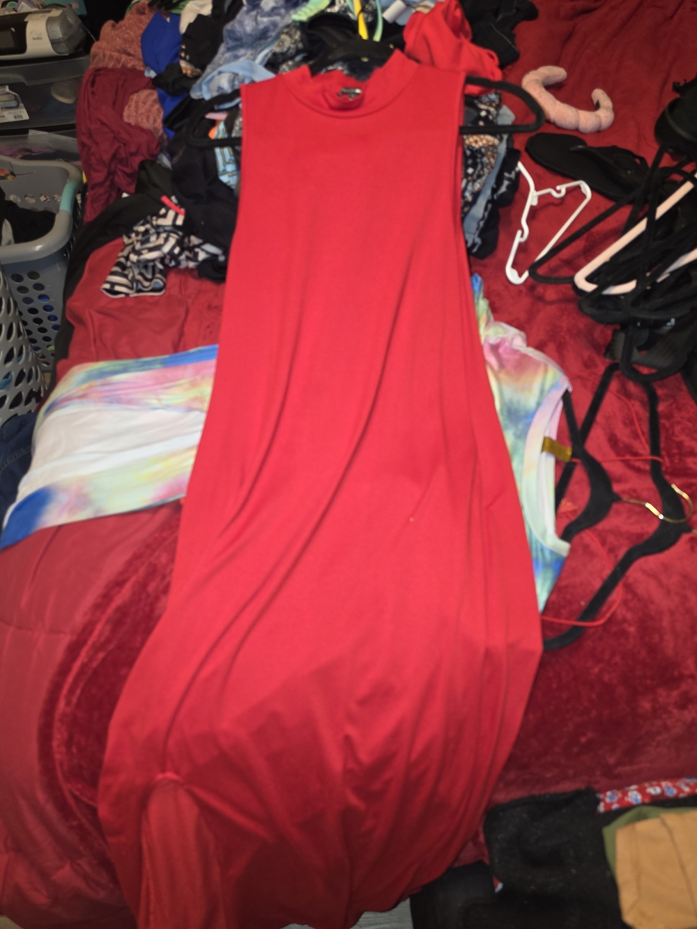 Fashion Nova Bright Red Sleeveless Maxi Dress